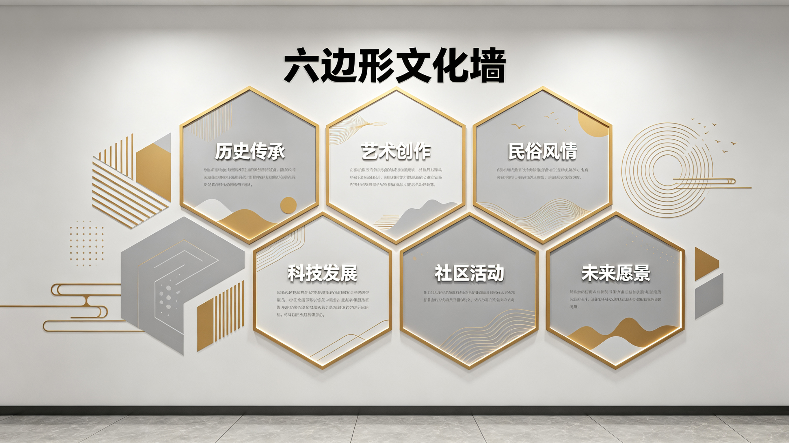 湖州企业文化墙 | 六边形信息美学